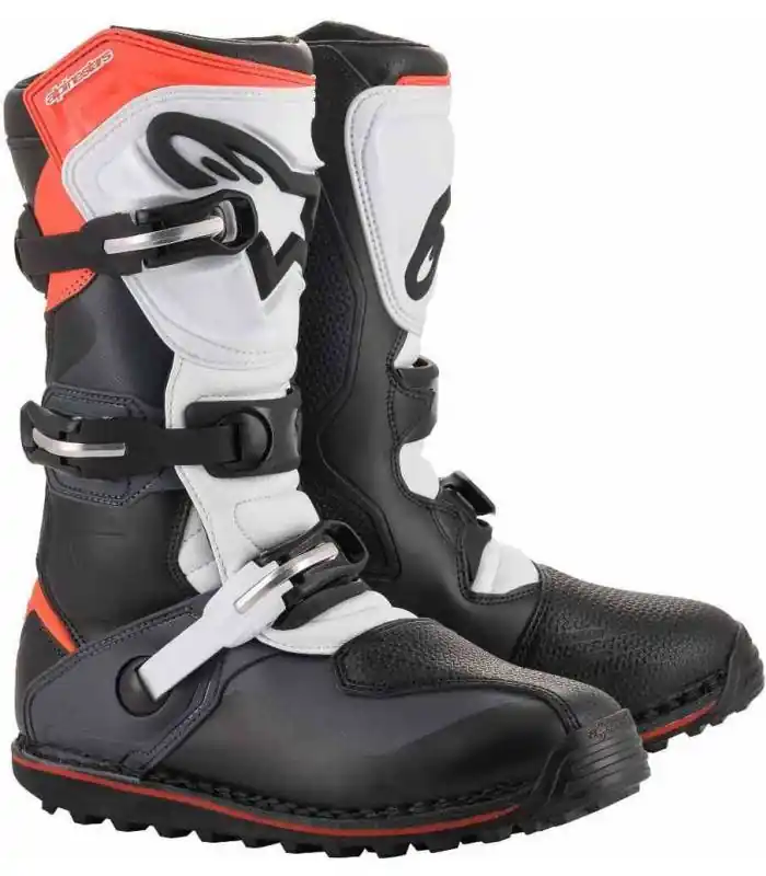 Boty TECH TRIAL, ALPINESTARS (černá/šedá/bílá/červená fluo) 2026 47 Koopje