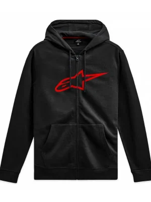 Mikina AGELESS ZIP HOODIE 3, ALPINESTARS (černá/červená) S Lage Kosten
