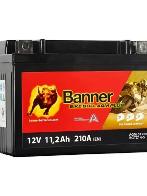 Baterie AGM PLUS 12V, BGTZ14-S, 11,2Ah, 210A, BANNER Bike Bull AGM PLUS 150x87x110 Lage Prijs