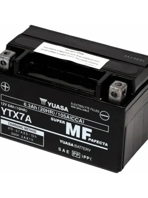 Motobaterie 12V, YTX7A, 6,3Ah, 105A, bezúdržbová SUPER MF AGM 150x87x93, YUASA originál (aktivovaná ve výrobě) Lage Kosten
