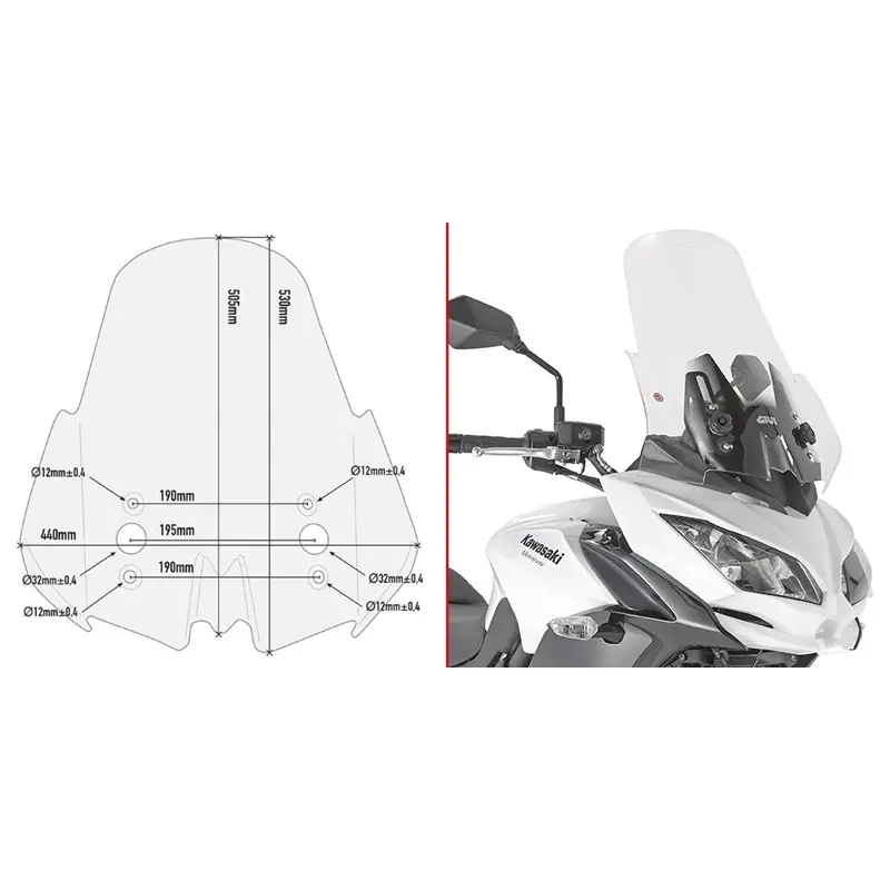 Kappa KD4122ST plexi Kawasaki KLE 650 Versys 2017 - 2019 Gecertificeerd