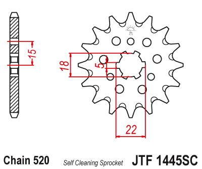 Tijdelijk Beschikbaar Železné řetězové kolečko JT Sprockets JTF 1445-12 SC Suzuki/Kawasaki
