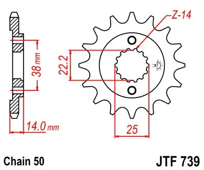 Železné řetězové kolečko JT Sprockets JTF 739-15 Cagiva Merkproduct