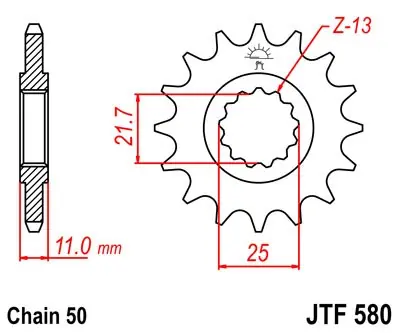 Shop Nu Železné řetězové kolečko JT Sprockets JTF 580-15 Yamaha