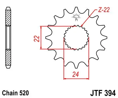 Hoge Kwaliteit Železné řetězové kolečko JT Sprockets JTF 394-14 Aprilia/Bombardier