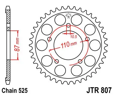 Goedkoop Železná řetězová rozeta JT Sprockets JTR 807-47 Suzuki