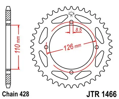 Železná řetězová rozeta JT Sprockets JTR 1466-46 Kawasaki/Suzuki Shop Nu