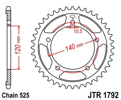 Seizoensaanbieding Železná řetězová rozeta JT Sprockets JTR 1792-44 Kawasaki/Suzuki/Triumph