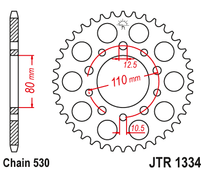 Gratis Retour Železná řetězová rozeta JT Sprockets JTR 1334-45 Honda
