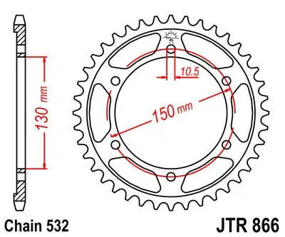 Železná řetězová rozeta JT Sprockets JTR 866-39 Yamaha Finale Uitverkoop