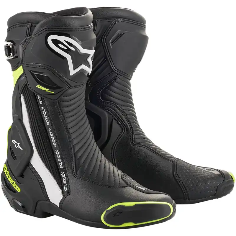 Moto boty Alpinestars SMX PLUS V2 černá/bílá/žlutá fluo 36 Tijdelijk Beschikbaar