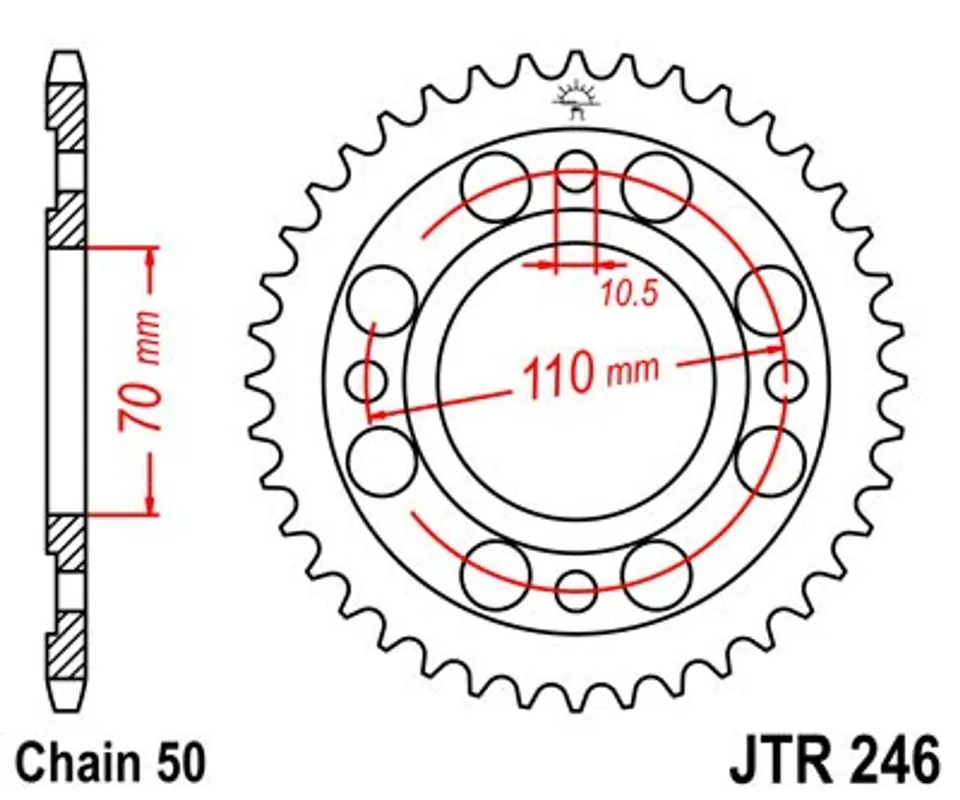 Direct Beschikbaar Řetězová rozeta JT JTR 246-36 36 zubů, 530