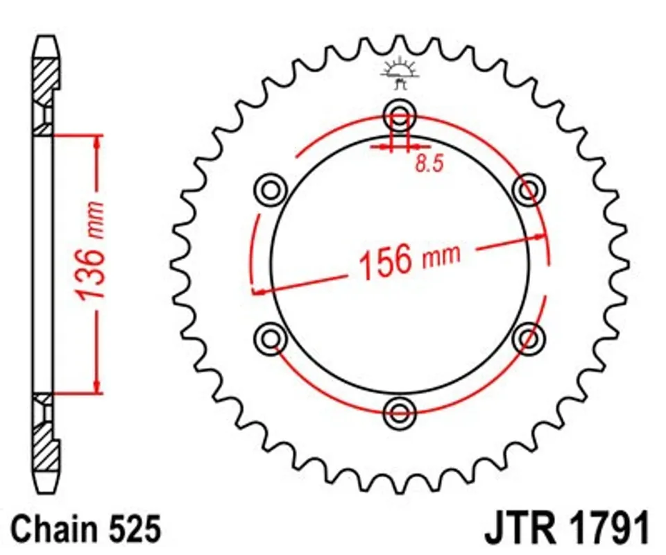 Bestseller Řetězová rozeta JT JTR 1791-48 48 zubů, 525
