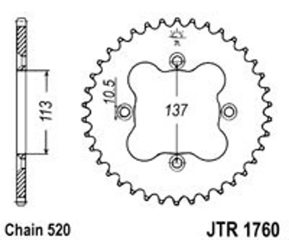 Hoge Kwaliteit Řetězová rozeta JT JTR 1760-37 37 zubů, 520