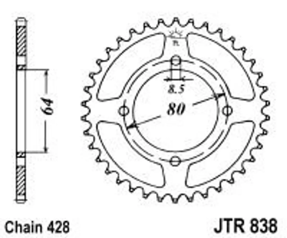 Gecertificeerd Řetězová rozeta JT JTR 838-36 36 zubů, 428