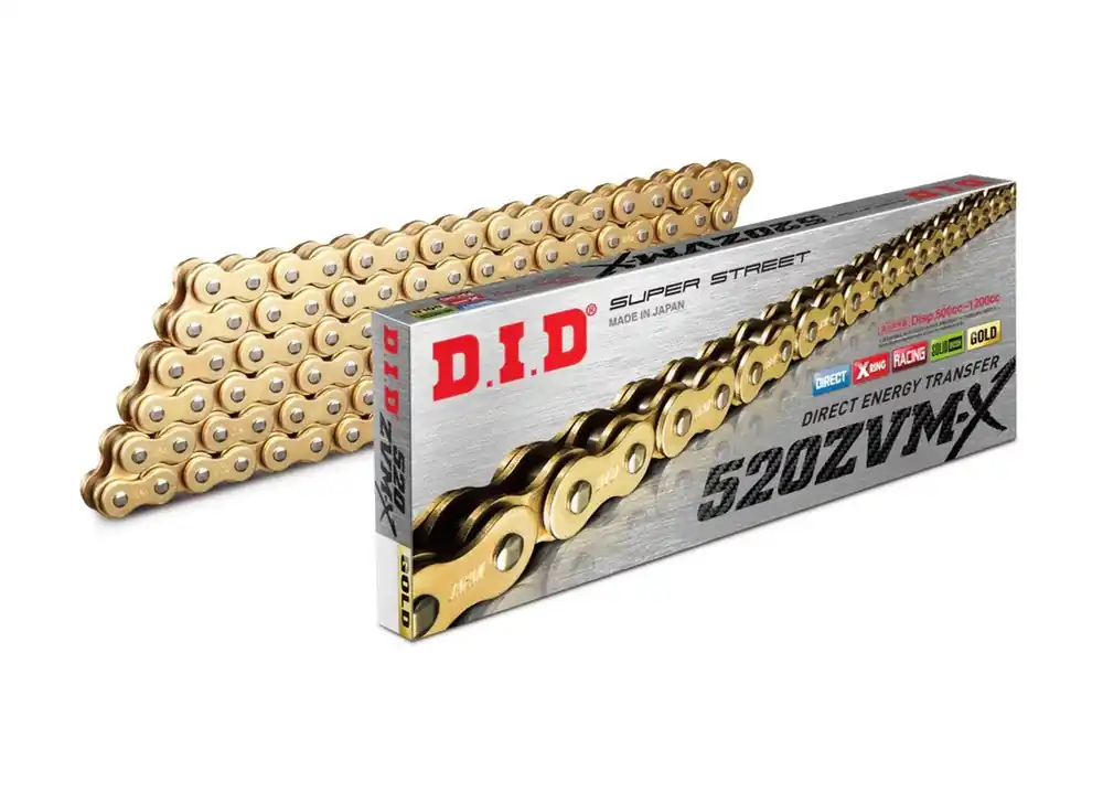 Koop Vandaag ZVM-X série X-Kroužkový řetěz D.I.D Chain 520ZVM-X 106 L Zlatá/Zlatá