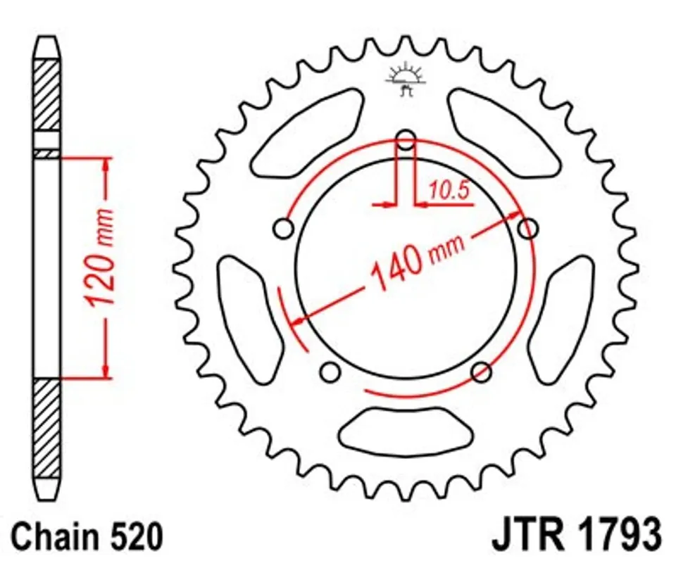 Fabrieksprijs Řetězová rozeta JT JTR 1793-42 42 zubů, 520
