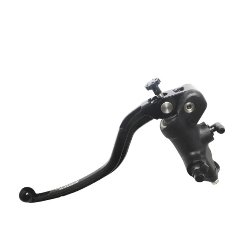 Radial clutch master cylinder ACCOSSATO 16x16 with black anodyzed body and fixed black lever (nut+lever) Goedkoop