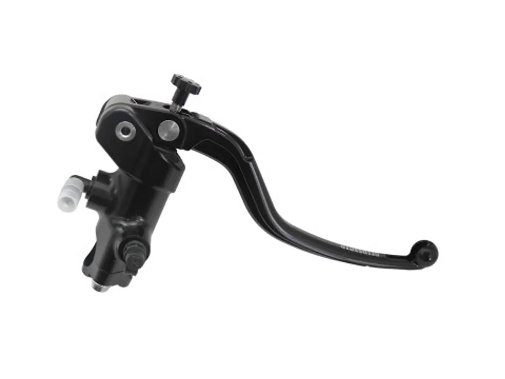 Betrouwbaar Radial brake master cylinder ACCOSSATO 16x18 with black anodyzed body and fixed black lever (nut+lever)