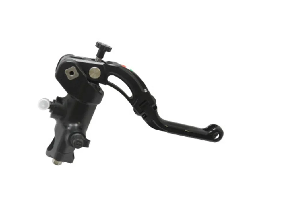 Radial brake master cylinder ACCOSSATO 16x17-18-19 with black anodyzed body and blue revolution lever (nut+lever) Actieprijs