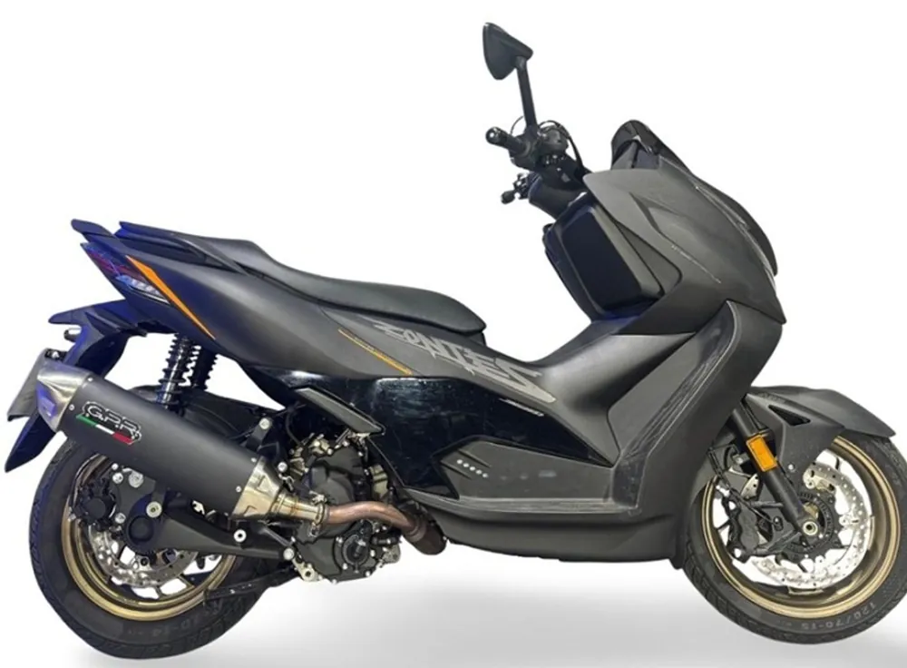 Goedkoop Koncovka výfuku Slip-on GPR FURORE-X SCOOTER Z.18.4.RACEDB.FXSC Matná černá zahrnuje spojovací svod a odnímatelný dB killer