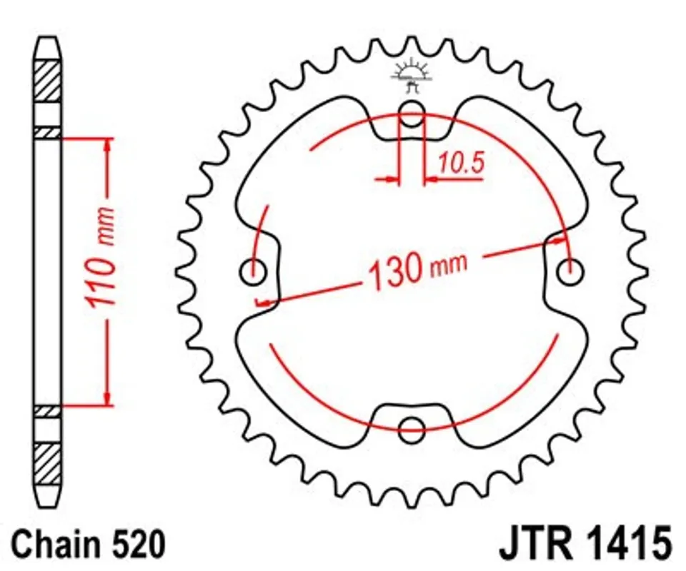 Direct Beschikbaar Řetězová rozeta JT JTR 1415-42 42 zubů, 520