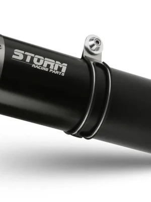 2 koncovky výfuku STORM OVAL K.023.LX2B Černá ocel Hete Deal