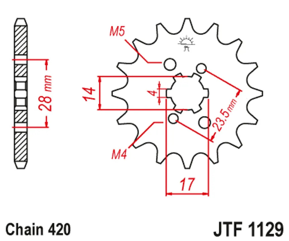 Lage Prijs Řetězové kolečko JT JTF 1129-12 12 zubů, 420