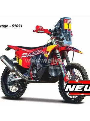 Bburago 1:18 Gasgas RX 450F Dakar 2023 No.1 - code Bburago 51091, model motocyklu Hoge Kwaliteit
